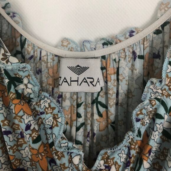 Zahara Babydoll Maxi Dress Womens XS Floral Smocked Fairy Beachy Vacation Summer - Picture 2 of 13